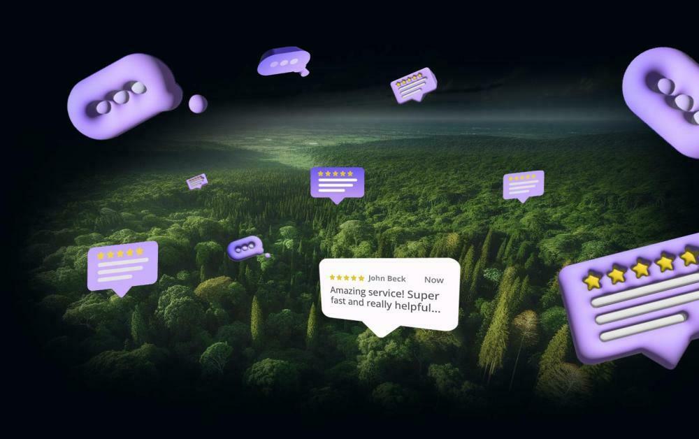 Reviews plant trees, demonstrating how feedback aids tree planting and sustainability