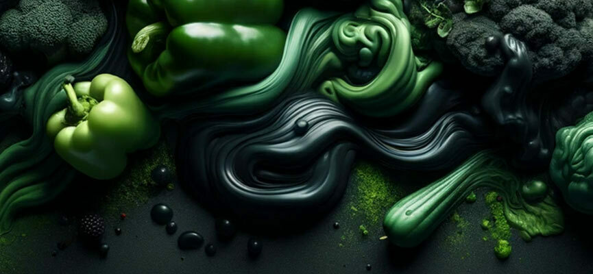 Image of vegetables being used for sustainable ink