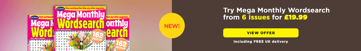 Mega Monthly Wordsearch Print Subscription special offer banner