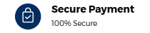 Secure payment – 100% secure, with a padlock and tick icon